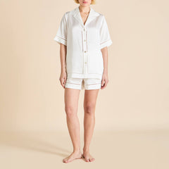Marlene Ivory Pajamas in Silk Satin