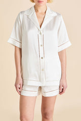 Marlene Ivory Pajamas in Silk Satin