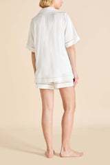 Marlene Ivory Pajamas in Silk Satin