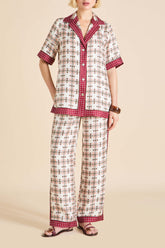 Tilda Cipriani Ivory Geometric Pajamas in Silk Twill