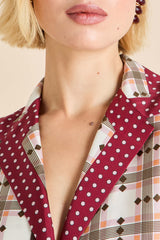 Tilda Cipriani Ivory Geometric Pajamas in Silk Twill