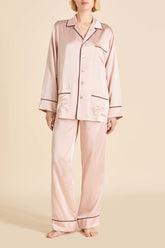 Yves Rose Pink Pajamas in Silk Satin