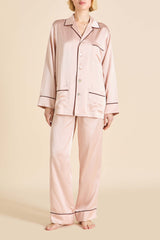 Yves Rose Pink Pajamas in Silk Satin