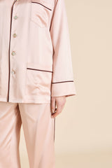 Yves Rose Pink Pajamas in Silk Satin