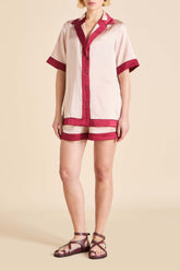 Zelda Rose Pink Pajamas in Silk Satin