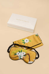 Audrey Carmena Yellow Blossom Eye Mask in Silk Twill