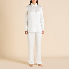 Bacall Ivory Pajamas in Silk Satin