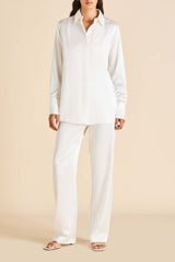 Bacall Ivory Pajamas in Silk Satin