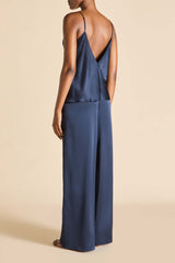 Bliss Navy Camisole Set in Silk Satin