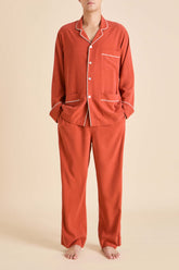 Laurent Rust Pajamas in Sandwashed Silk