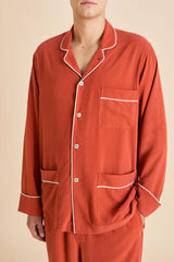 Laurent Rust Pajamas in Sandwashed Silk