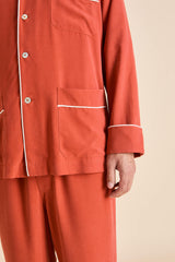 Laurent Rust Pajamas in Sandwashed Silk