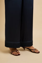 Lita Navy Pajamas in Silk Satin