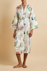 Sabine Córdoba Ivory Seafood Robe in Silk Twill