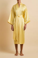 Sabine Limón Yellow Robe in Silk Satin