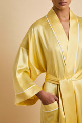 Sabine Limón Yellow Robe in Silk Satin