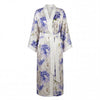 Peony Allure Long Silk Kimono Style Robe In