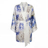 Peony Allure Short Silk Kimono Style Robe
