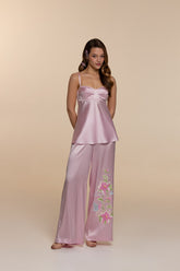 Floral Embroidered Silk Set