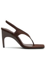 Barbod Slingback Heels Chocolate Faux Suede