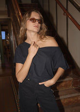 AFENDS Womens Sabina - Off Shoulder Tee - Black