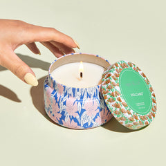 Volcano Pattern Play Printed Travel Tin Candle
