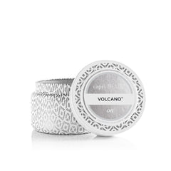 Volcano White Printed Travel Tin Candle