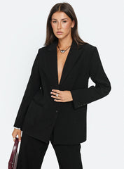 Crowd Pleaser Oversized Blazer Black