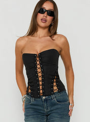 Eden Lace Up Corset Black