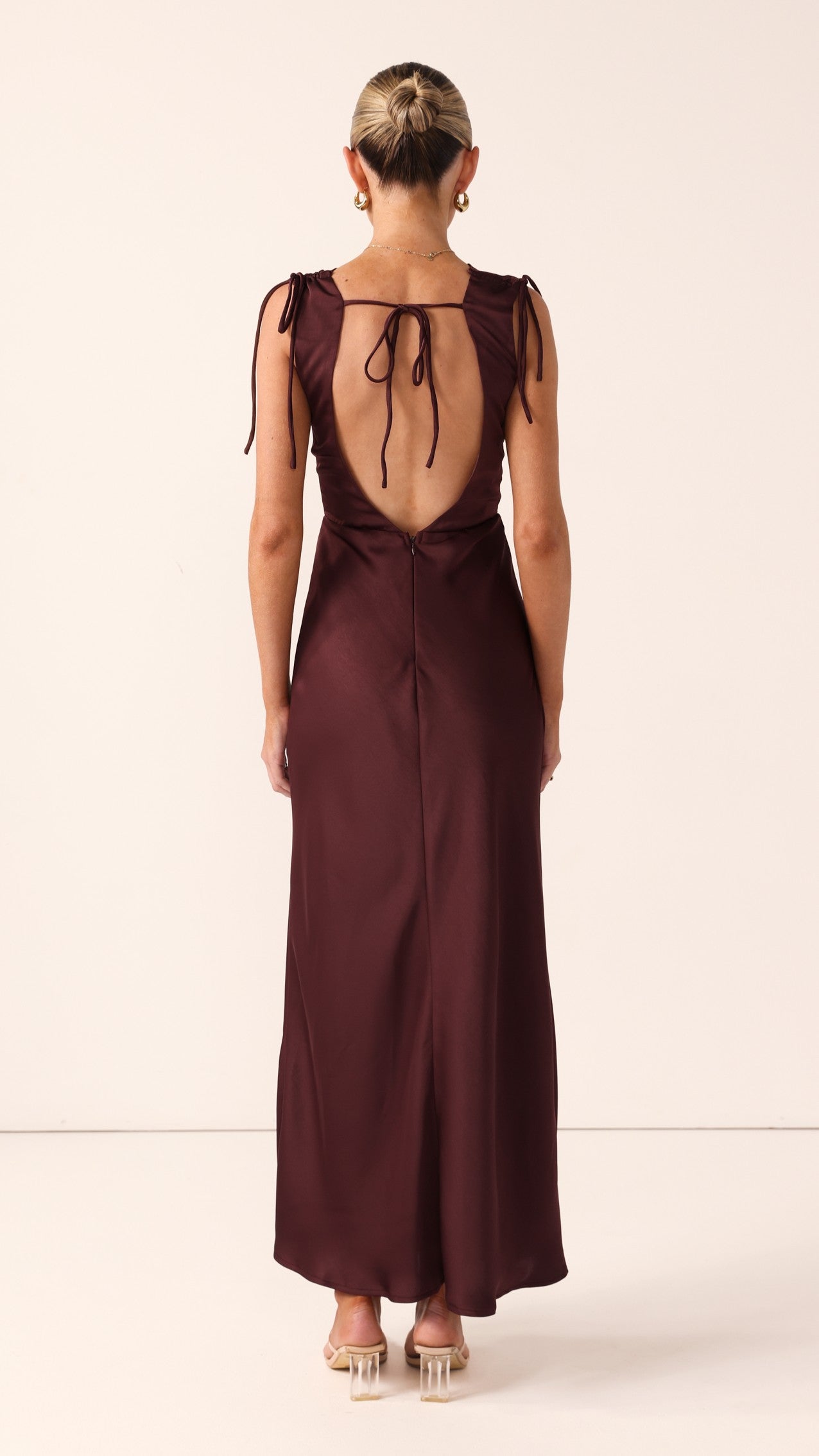Madeline Cowl Neck Maxi Dress - Chocolate