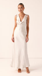 Madeline Cowl Neck Maxi Dress - Champagne