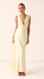 Madeline Cowl Neck Maxi Dress - Yellow