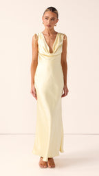 Madeline Cowl Neck Maxi Dress - Yellow