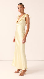 Madeline Cowl Neck Maxi Dress - Yellow