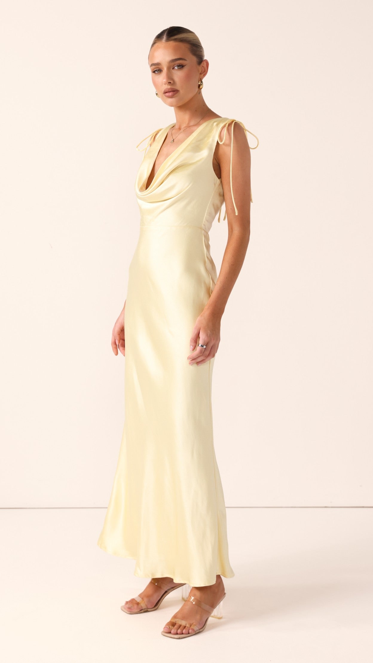 Madeline Cowl Neck Maxi Dress - Yellow