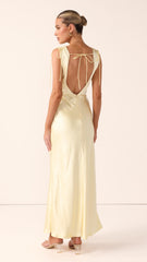 Madeline Cowl Neck Maxi Dress - Yellow