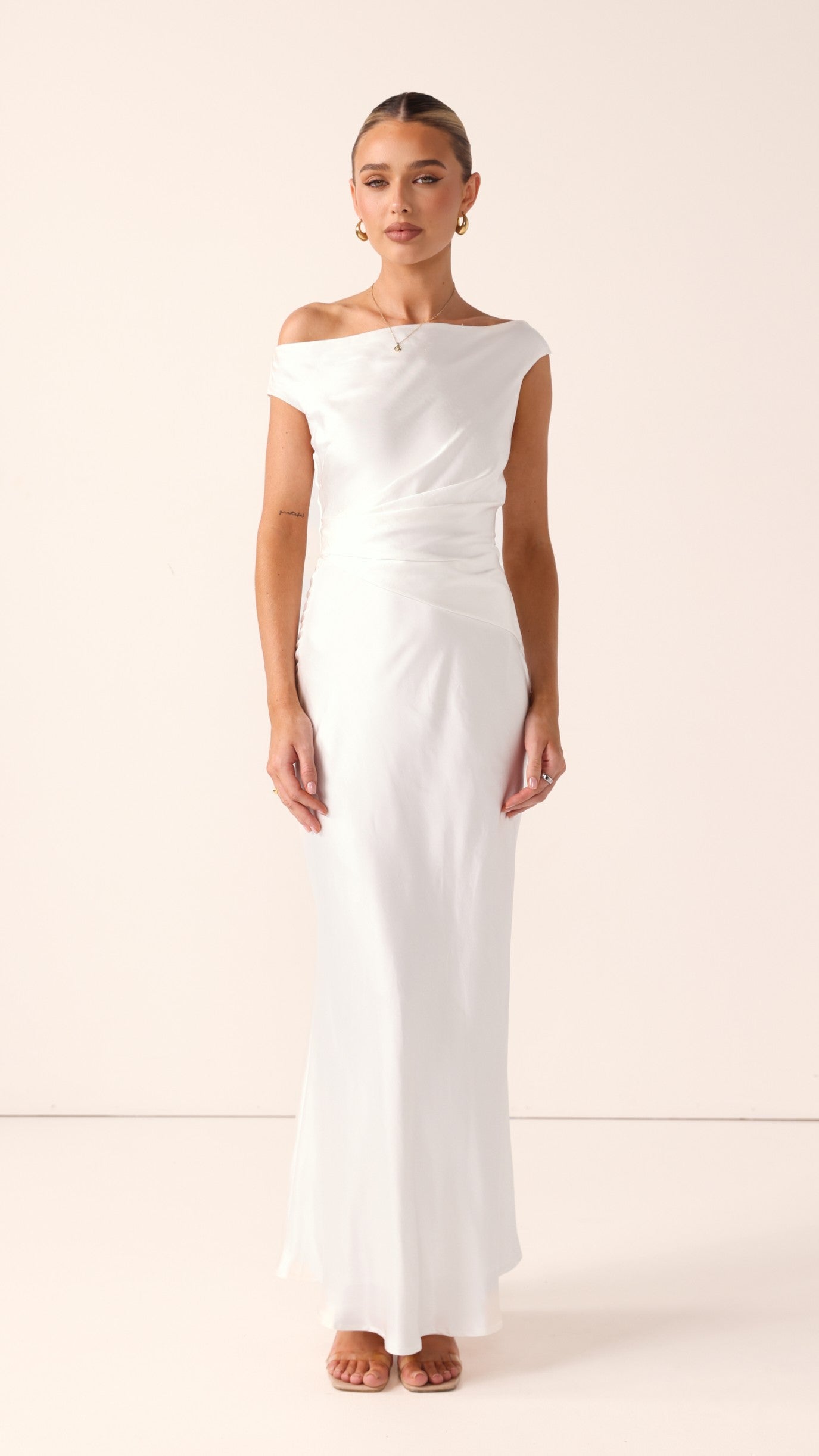 Auria Off Shoulder Maxi Dress - Ivory