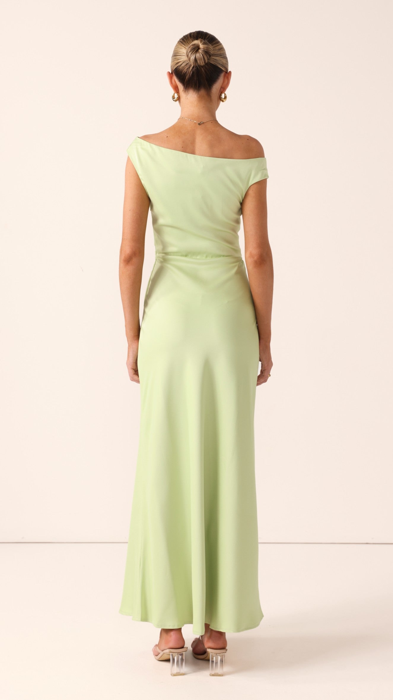 Auria Off Shoulder Maxi Dress - Key Lime