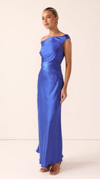 Auria Off Shoulder Maxi Dress - Royal Blue