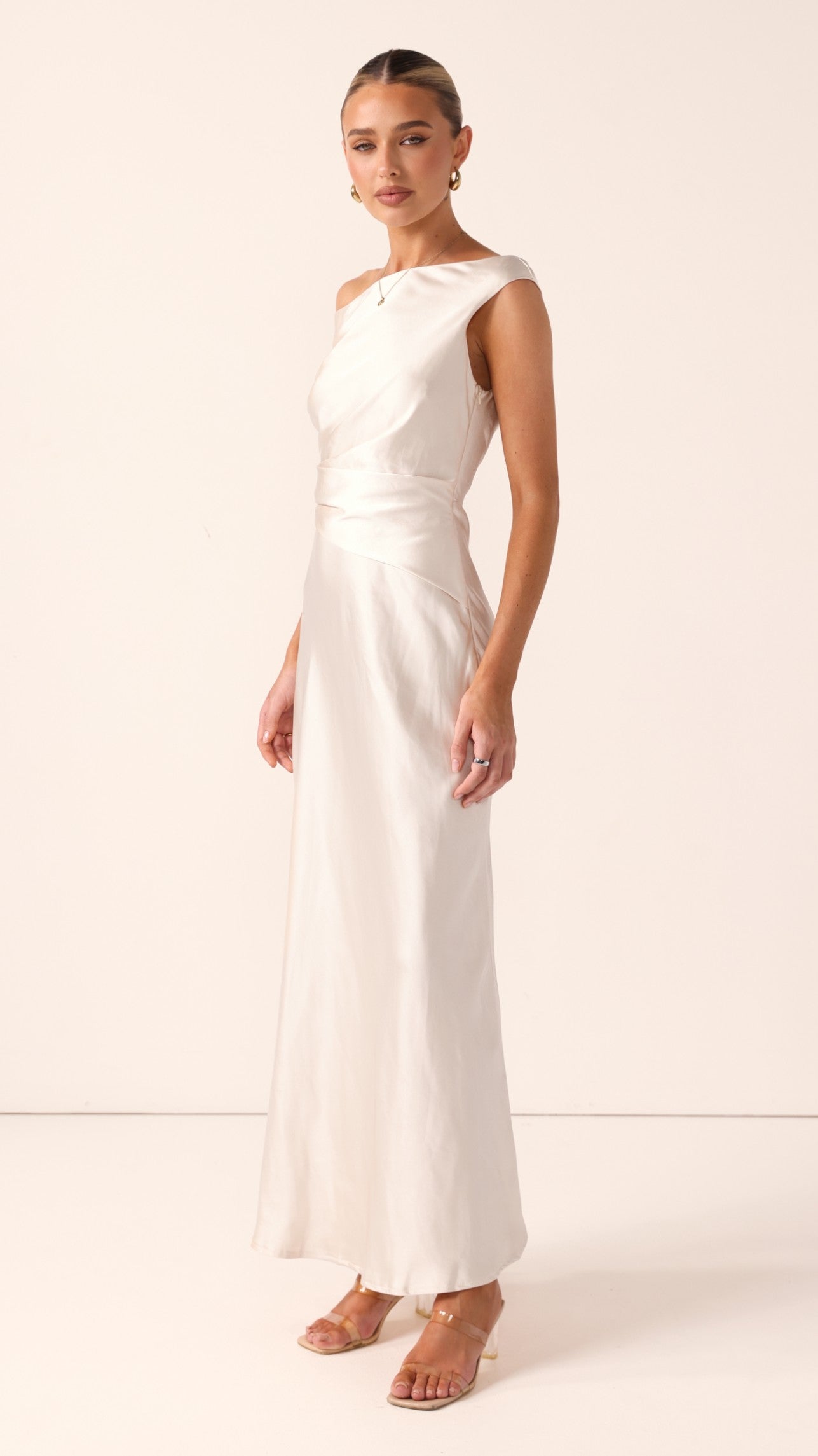 Auria Off Shoulder Maxi Dress - Champagne