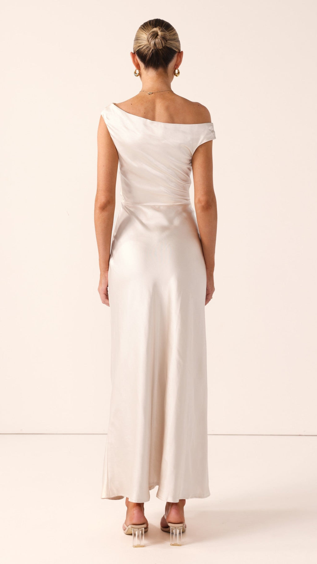 Auria Off Shoulder Maxi Dress - Champagne