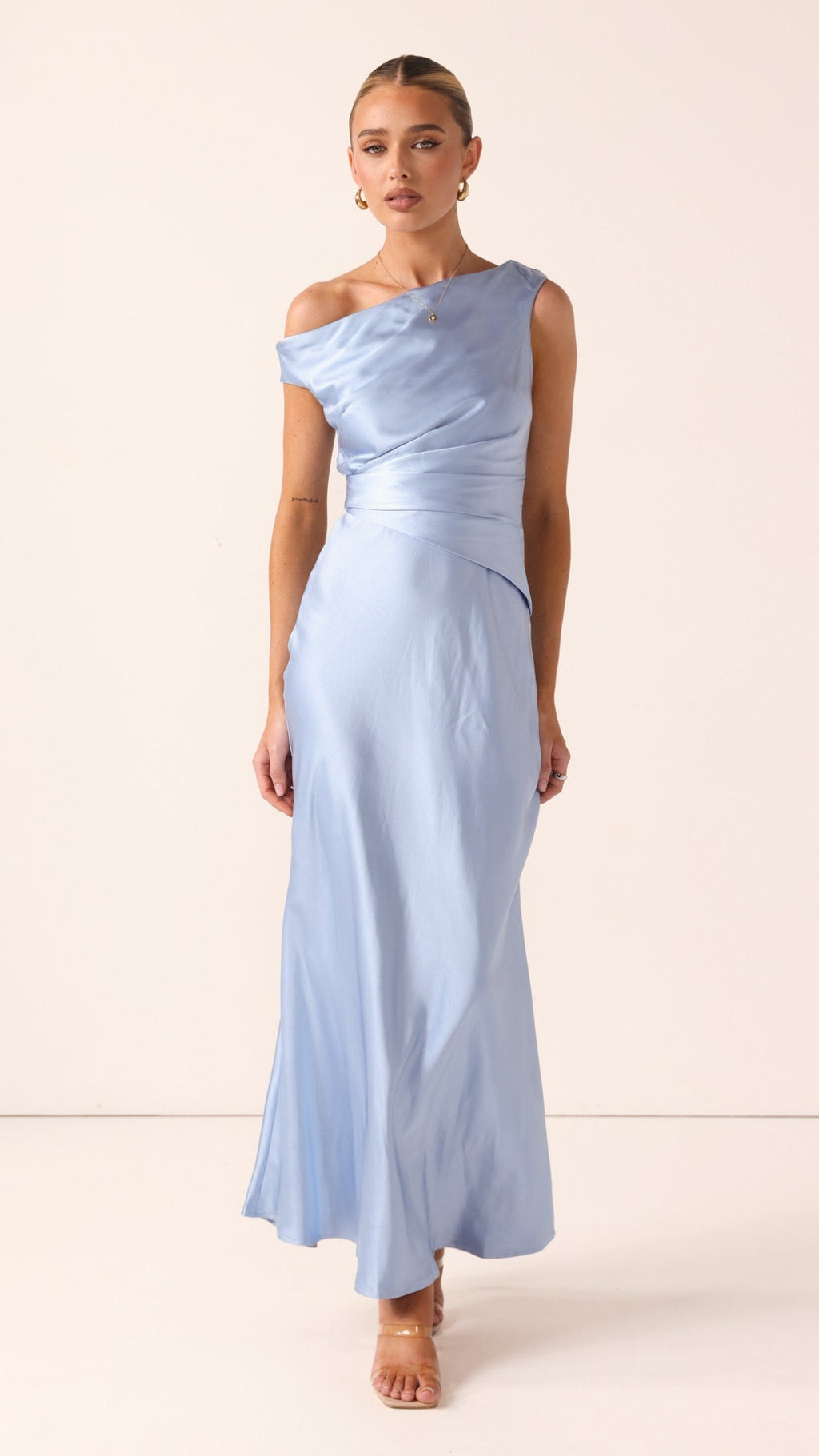 Auria Off Shoulder Maxi Dress - Blue