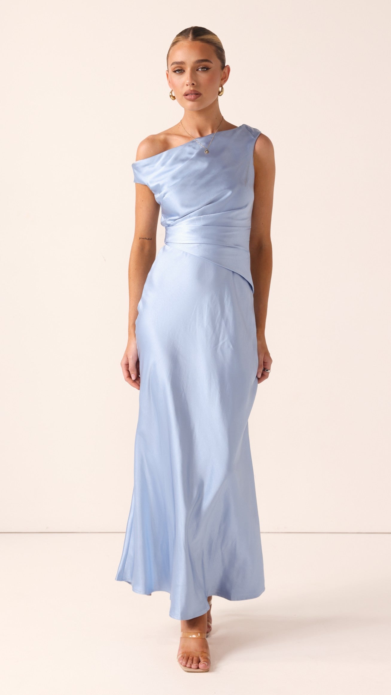 Auria Off Shoulder Maxi Dress - Blue