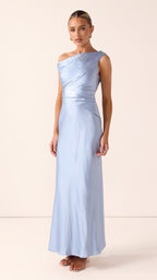 Auria Off Shoulder Maxi Dress - Blue