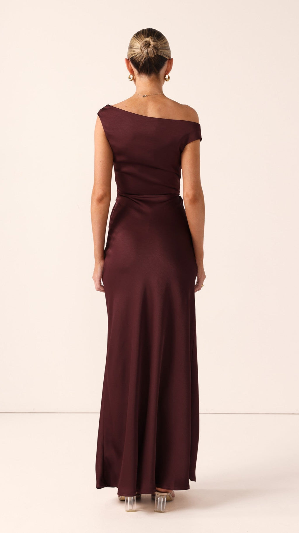 Auria Off Shoulder Maxi Dress - Chocolate