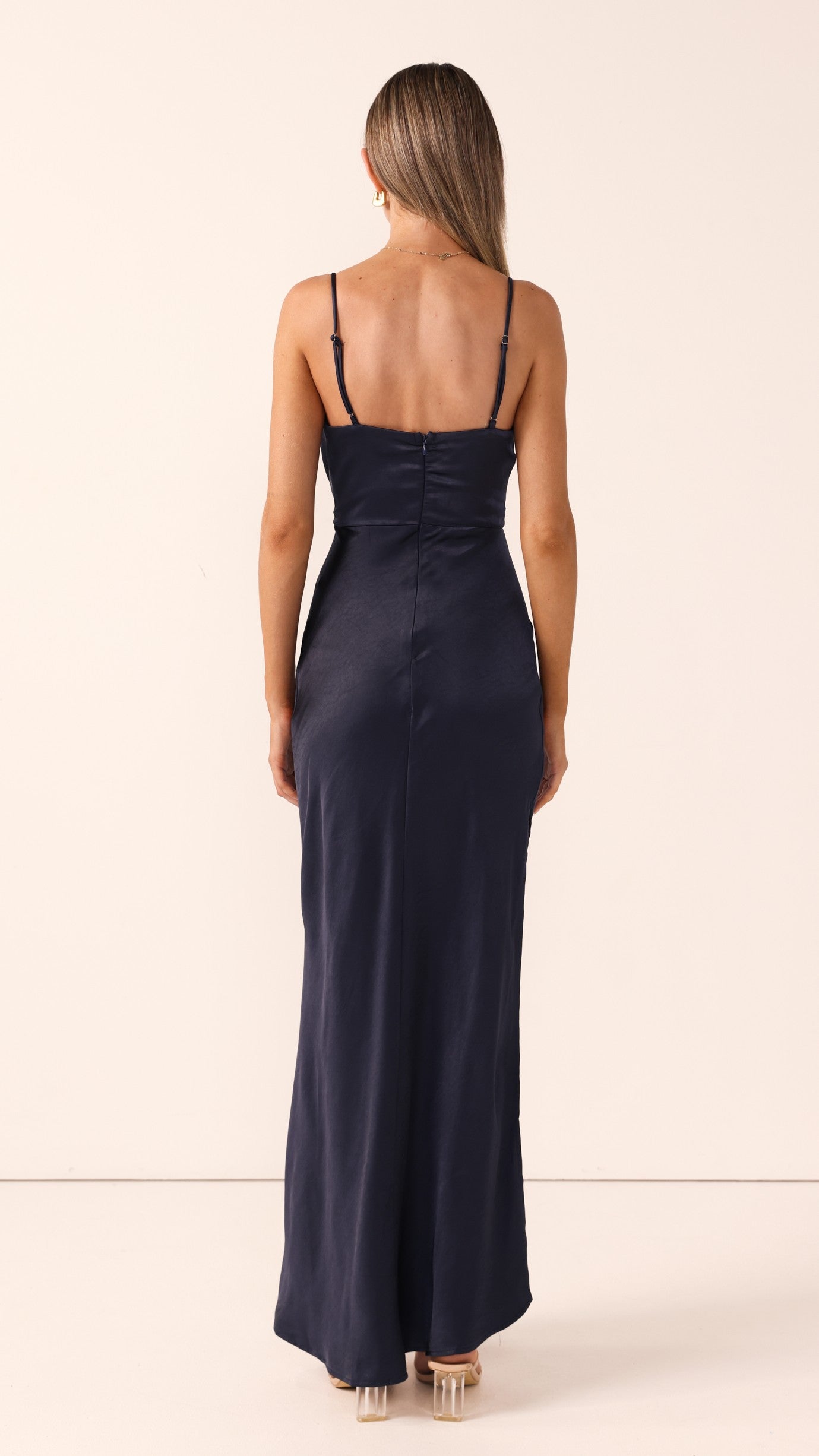 Yasmeen Tie Front Maxi Dress - Navy