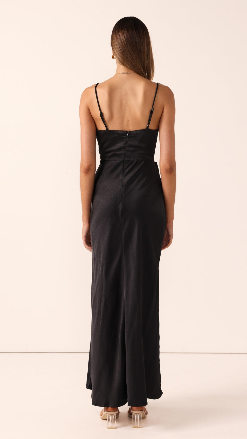 Yasmeen Tie Front Maxi Dress - Black