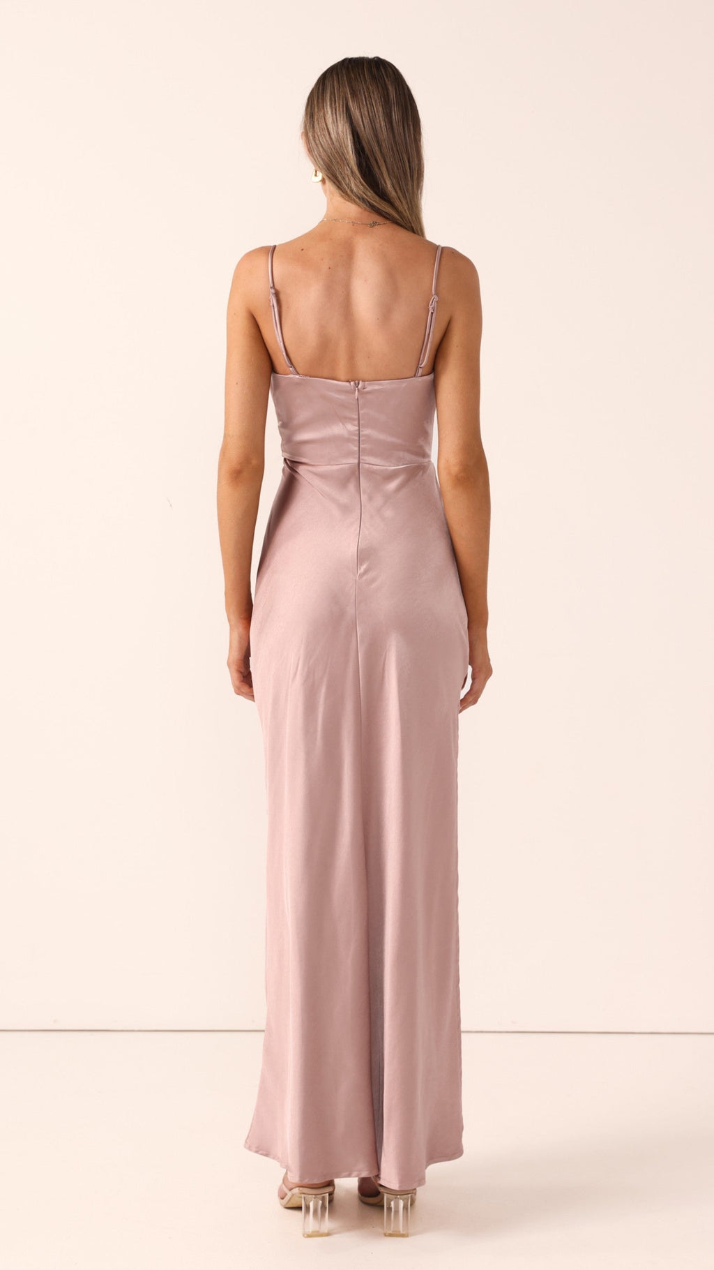 Yasmeen Tie Front  Maxi Dress - Dusty Pink