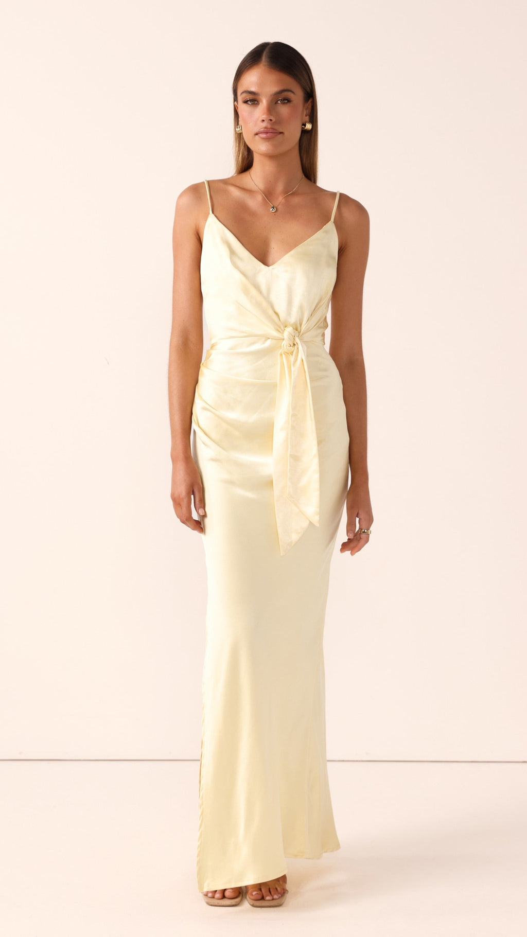 Yasmeen Tie Front Maxi Dress - Yellow