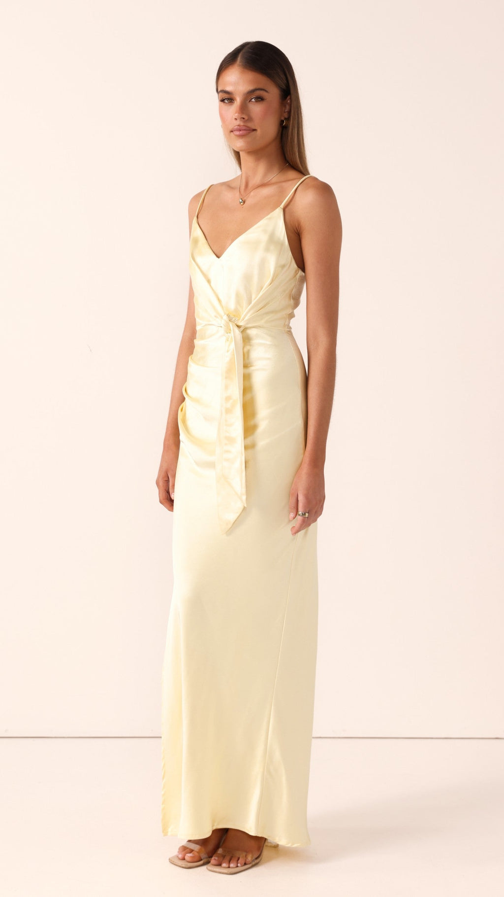 Yasmeen Tie Front Maxi Dress - Yellow